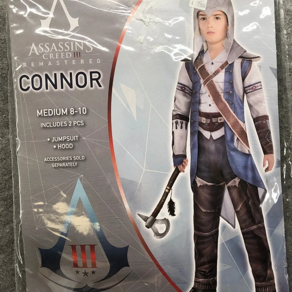 Assassin's Creed III Remastered Connor Boys Costume Medium 8-10 Blue White Gray